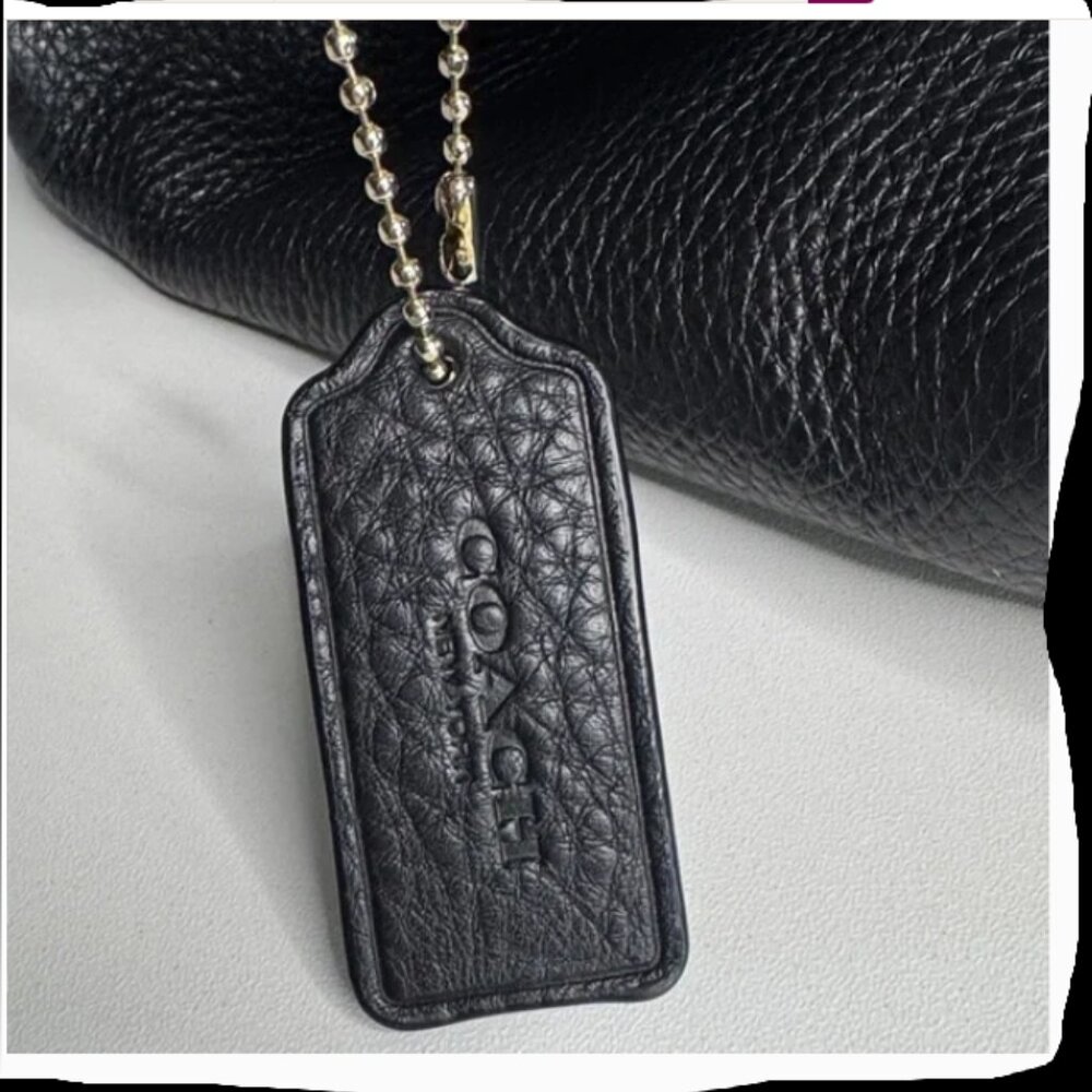 Coach Madison Phoebe Shoulder Bag Black Pebble Leather black Lined 3 Sections - Picture 7 of 8